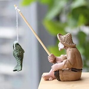 AQUARIUM Resin Fisherman Figure